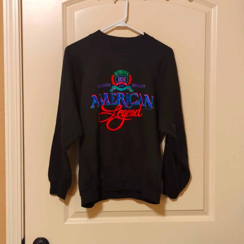 Vintage IOU 90s black and neon sweatshirt size M